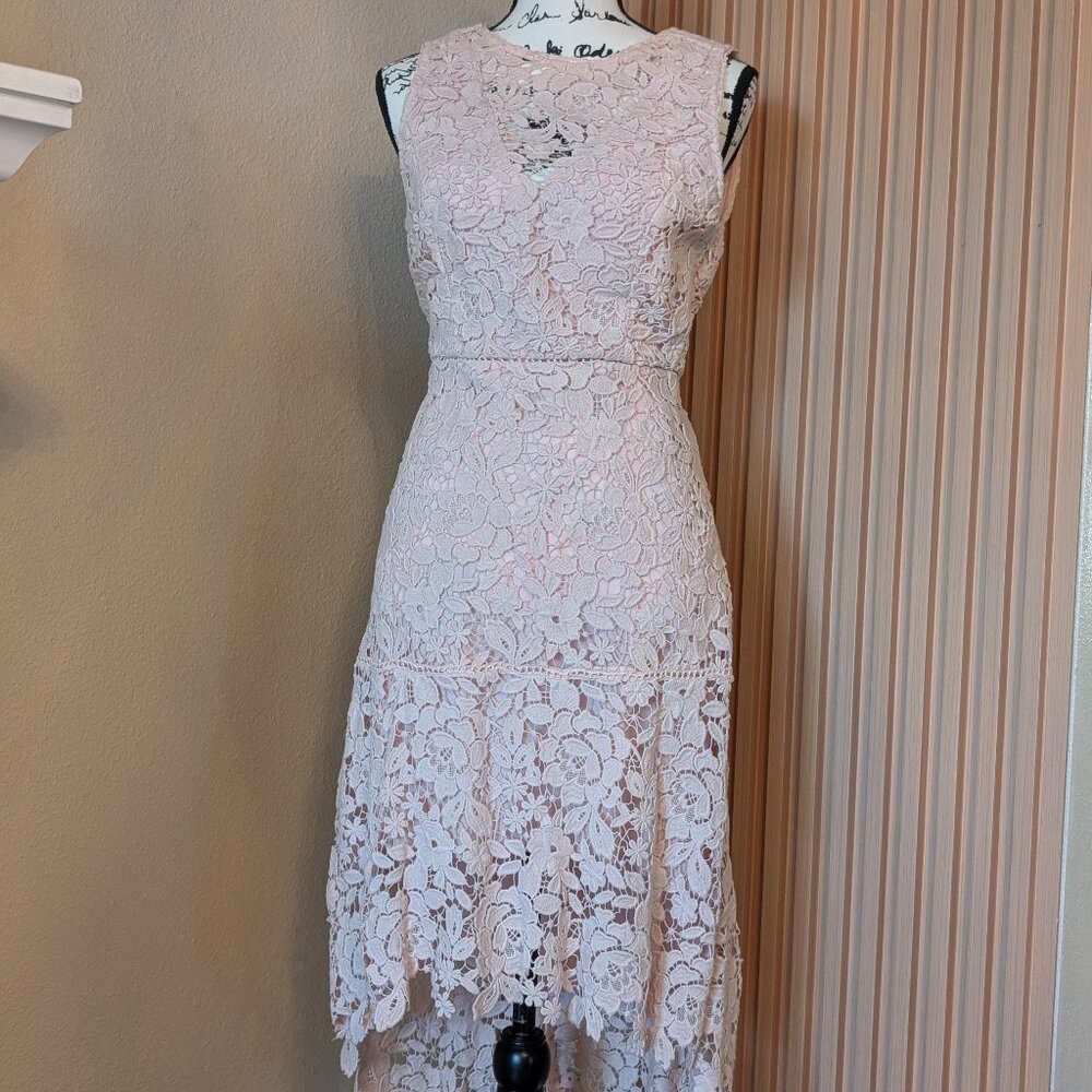 Joie Pink Floral Lace Midi Dress – Size 6